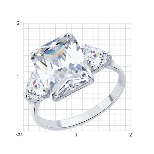 Кольцо из серебра с фианитами из серебро — вид 4