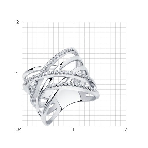 Кольцо из серебра с фианитами из серебро — вид 4