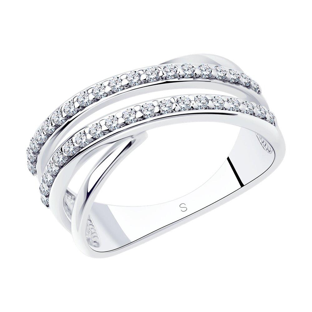 Кольцо из серебра с фианитами - видео на модели