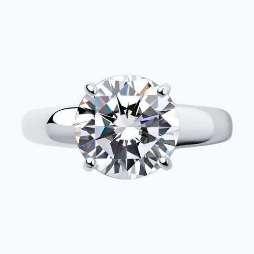 Кольцо из серебра с фианитом из серебро — вид 2