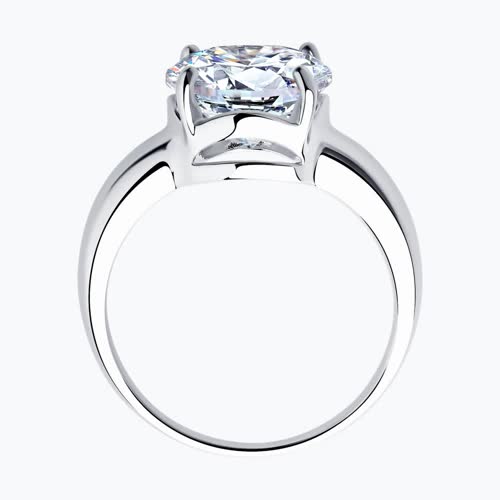 Кольцо из серебра с фианитом из серебро — вид 3