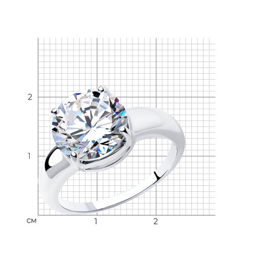 Кольцо из серебра с фианитом из серебро — вид 6