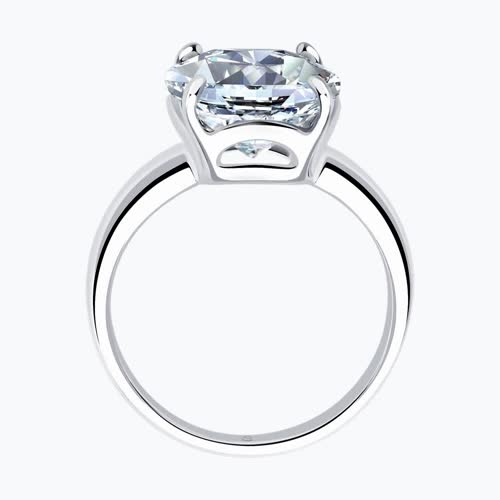 Кольцо из серебра с фианитом из серебро — вид 2