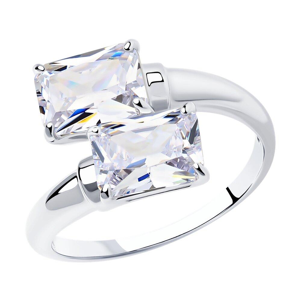 Кольцо из серебра с фианитами - видео на модели