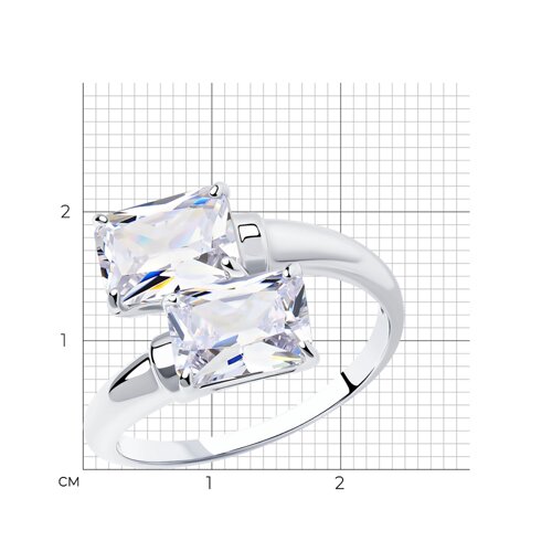 Кольцо из серебра с фианитами из серебро — вид 5