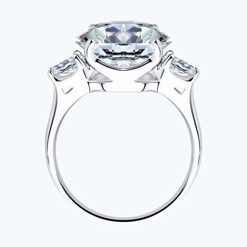 Кольцо из серебра с фианитами из серебро — вид 2