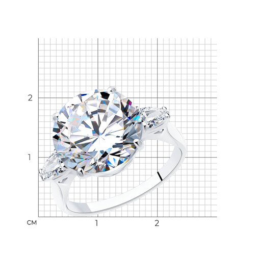 Кольцо из серебра с фианитами из серебро — вид 5