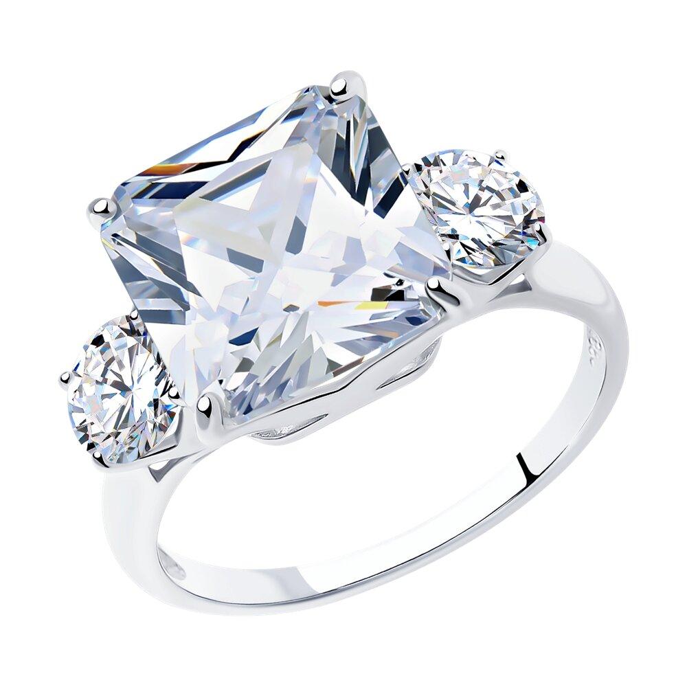 Кольцо из серебра с фианитами - видео на модели