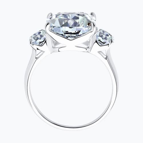 Кольцо из серебра с фианитами из серебро — вид 3