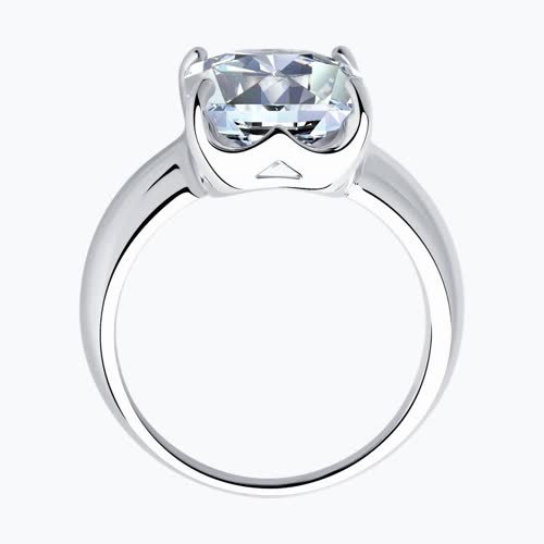 Кольцо из серебра с фианитом из серебро — вид 3