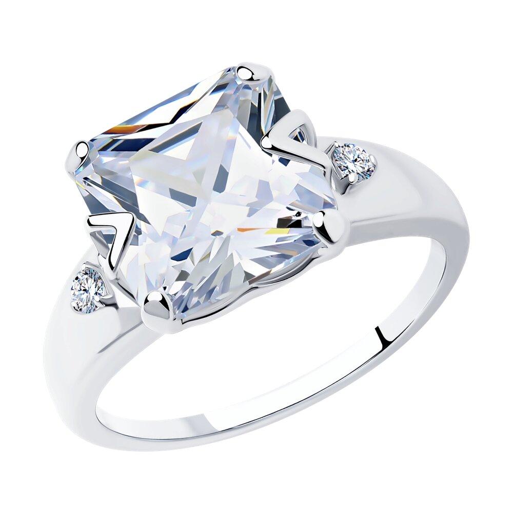 Кольцо из серебра с фианитами - видео на модели