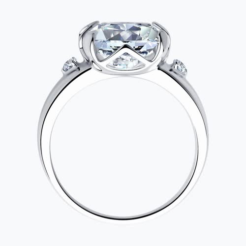 Кольцо из серебра с фианитами из серебро — вид 2