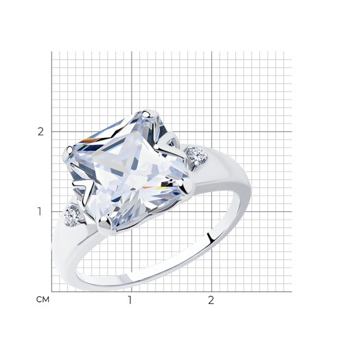 Кольцо из серебра с фианитами из серебро — вид 5