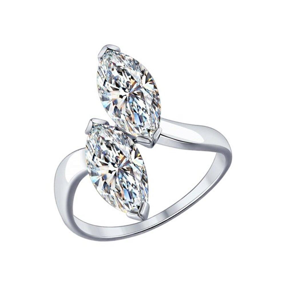 Кольцо из серебра с фианитами - видео на модели