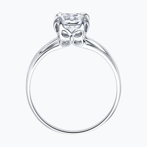 Кольцо из серебра с фианитом из серебро — вид 2