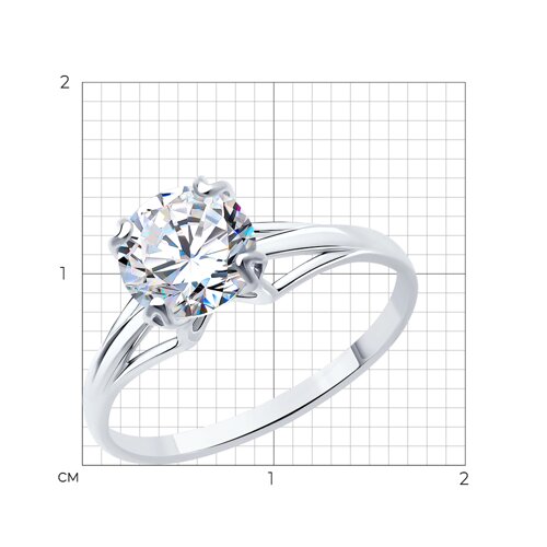 Кольцо из серебра с фианитом из серебро — вид 5