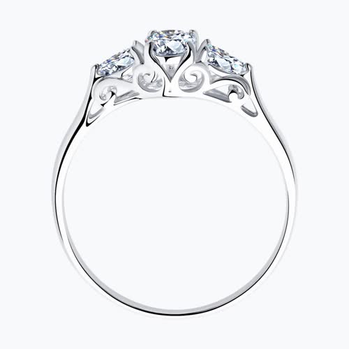 Кольцо из серебра с фианитами из серебро — вид 2