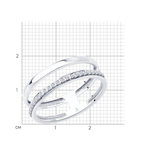 Кольцо из серебра с фианитами из серебро — вид 5
