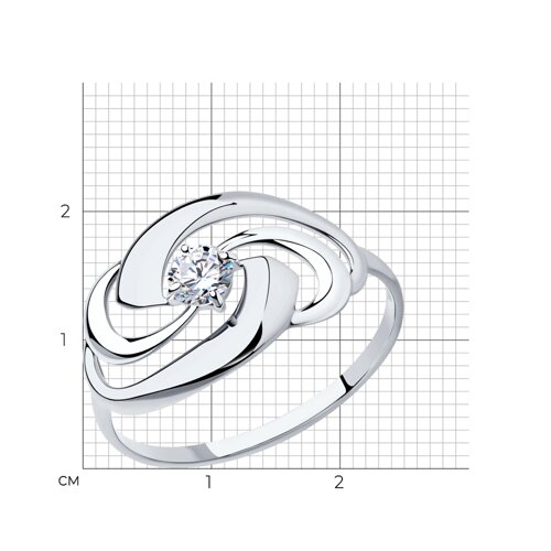 Кольцо из серебра с фианитом из серебро — вид 3