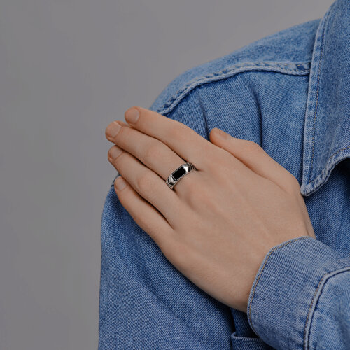 Кольцо из серебра с эмалью и наношпинелью из серебро — вид 3