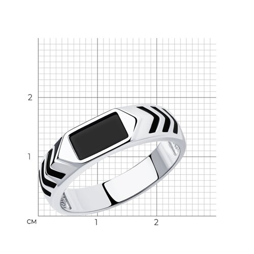 Кольцо из серебра с эмалью и наношпинелью из серебро — вид 4