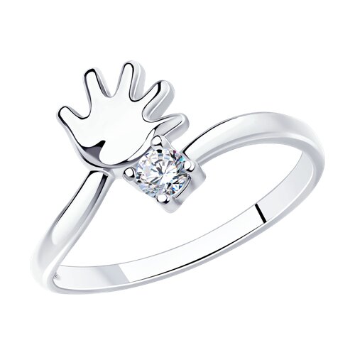 Кольцо из серебра с фианитом - видео на модели