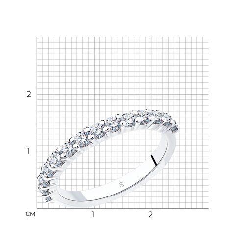 Кольцо из серебра с фианитами из серебро — вид 5