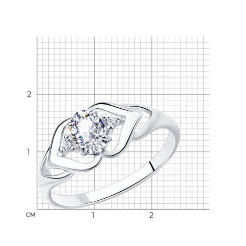 Кольцо из серебра с фианитами из серебро — вид 6