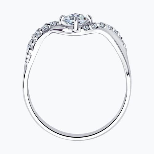 Кольцо из серебра с фианитами из серебро — вид 2