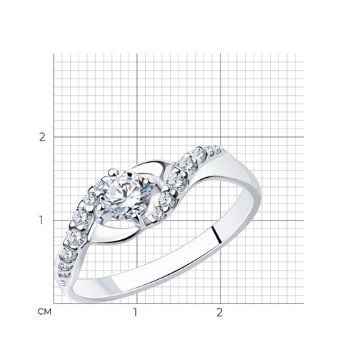 Кольцо из серебра с фианитами из серебро — вид 5