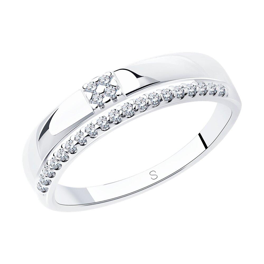 Кольцо из серебра с фианитами - видео на модели