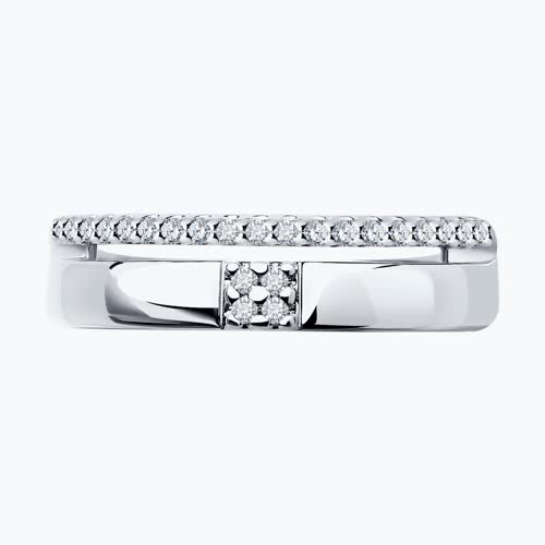 Кольцо из серебра с фианитами из серебро — вид 3