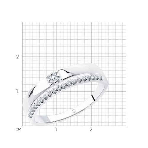 Кольцо из серебра с фианитами из серебро — вид 6
