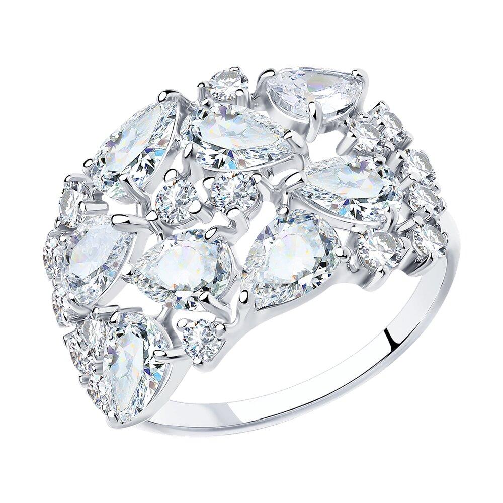 Кольцо из серебра с фианитами - видео на модели