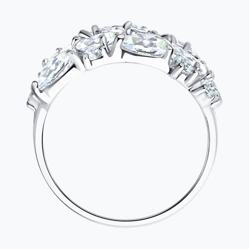 Кольцо из серебра с фианитами из серебро — вид 2