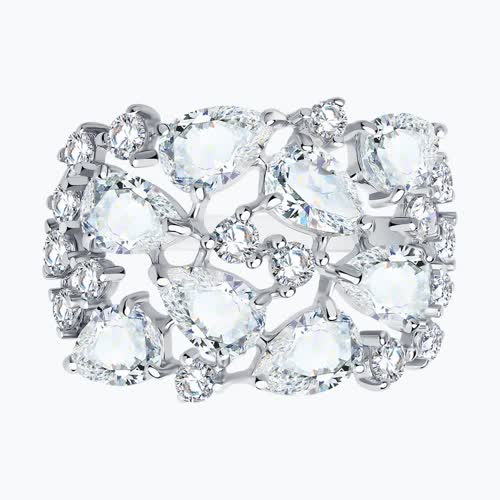 Кольцо из серебра с фианитами из серебро — вид 3