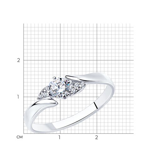 Кольцо из серебра с фианитами из серебро — вид 4