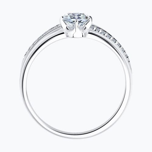 Кольцо из серебра с фианитами из серебро — вид 2