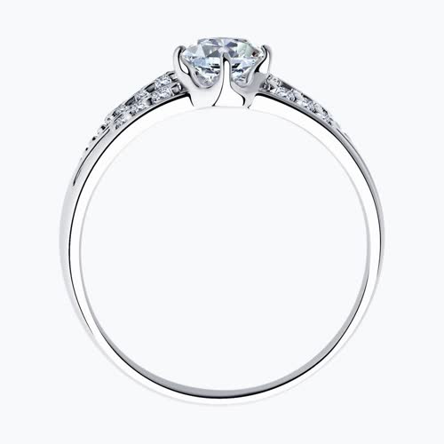 Кольцо из серебра с фианитами из серебро — вид 3