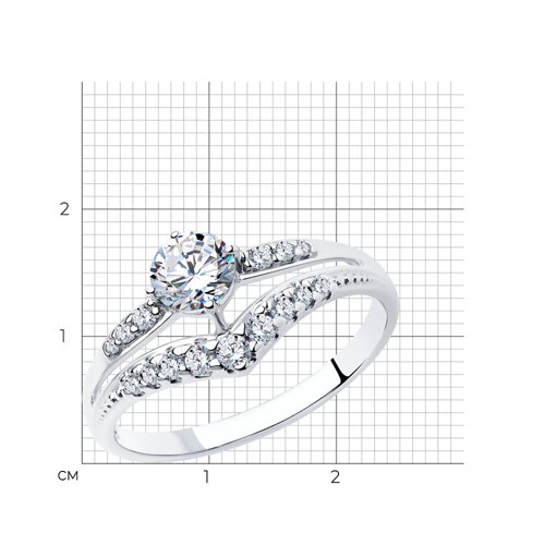 Кольцо из серебра с фианитами из серебро — вид 6