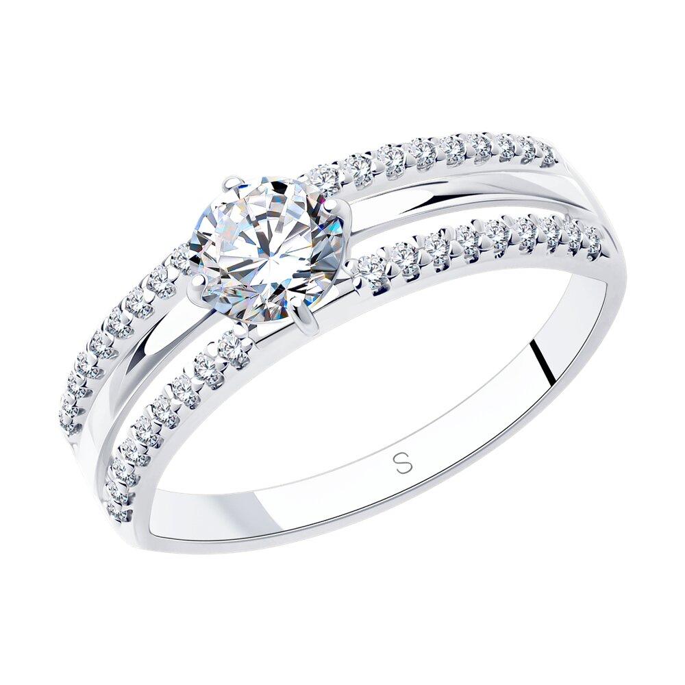 Кольцо из серебра с фианитами - видео на модели