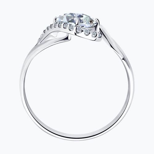 Кольцо из серебра с фианитами из серебро — вид 2