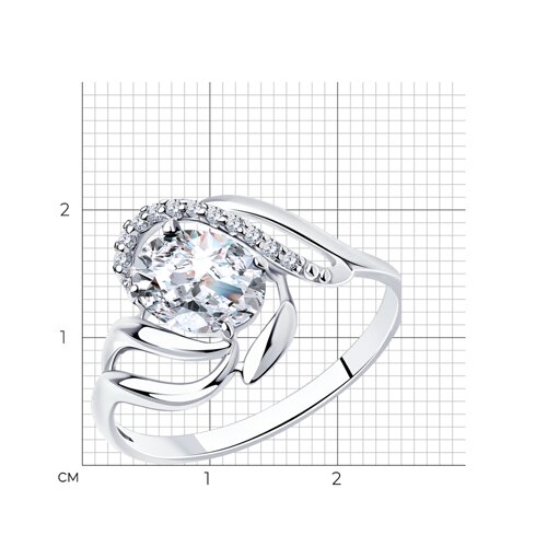 Кольцо из серебра с фианитами из серебро — вид 5