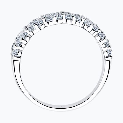 Кольцо из серебра с фианитами из серебро — вид 2