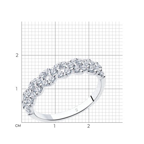 Кольцо из серебра с фианитами из серебро — вид 5