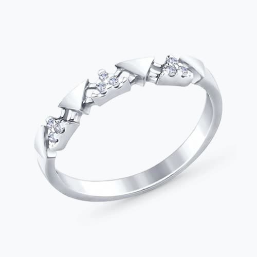 Кольцо из серебра с фианитами из серебро