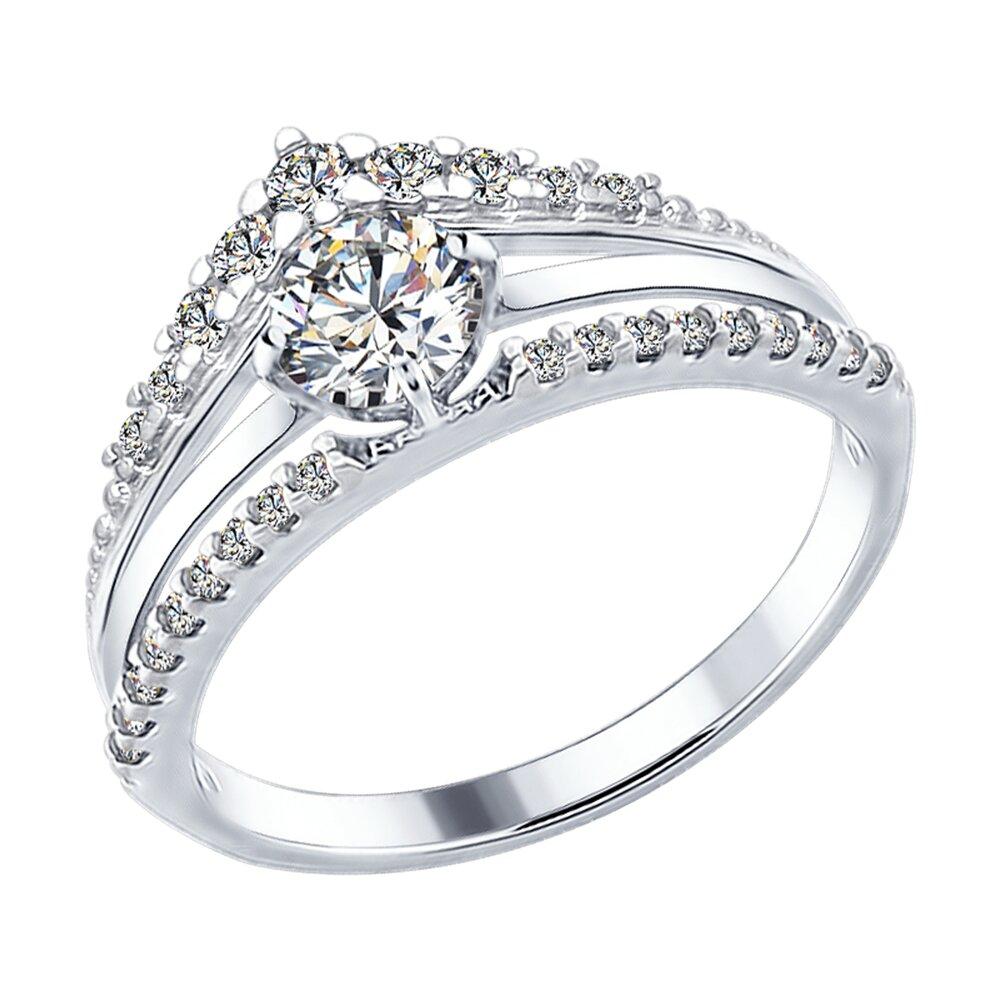 Кольцо из серебра с фианитами - видео на модели