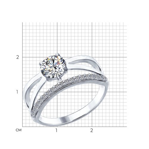 Кольцо из серебра с фианитами из серебро — вид 4