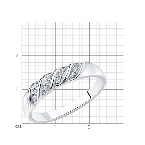 Кольцо из серебра с фианитами из серебро — вид 4