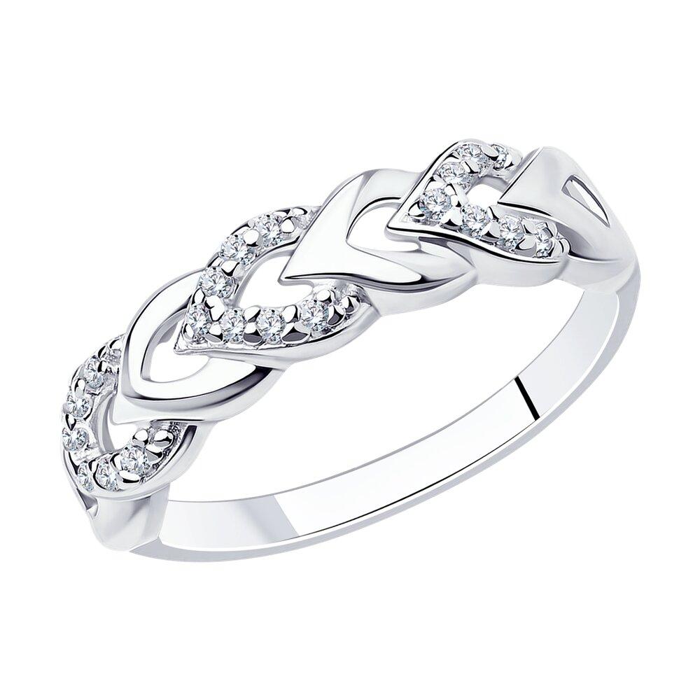 Кольцо из серебра с фианитами - видео на модели